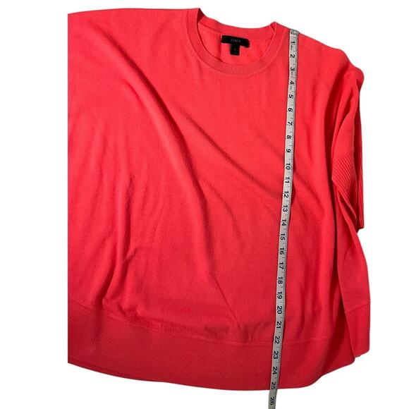 Vintage J.Crew 100% Merino Wool Oversized Sweater Coral Size Small 3/4 sleeve - Picture 8 of 10